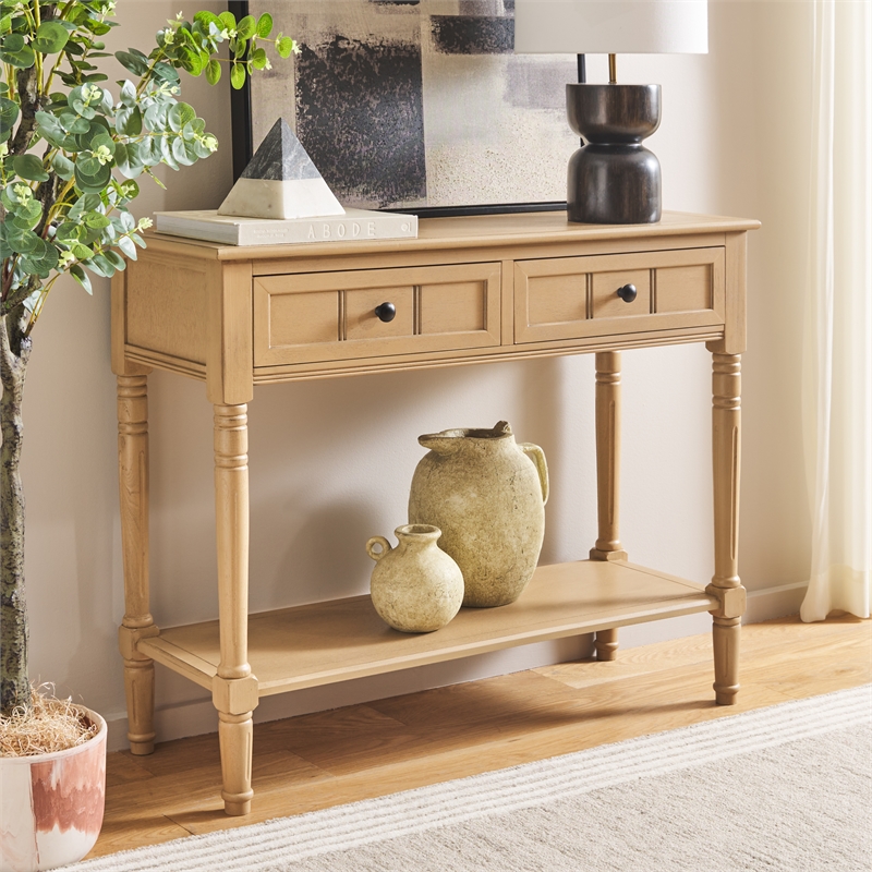 Safavieh Samantha Wood and Metal Console in Camel