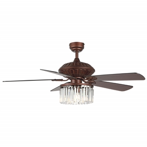 Safavieh Laurila Metal and Wood 3Lt 52&quot Ceiling Fan in Rust
