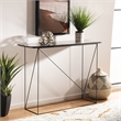 Safavieh Rylee Wood and Metal Rectangle Console Table in Light Brown / Black