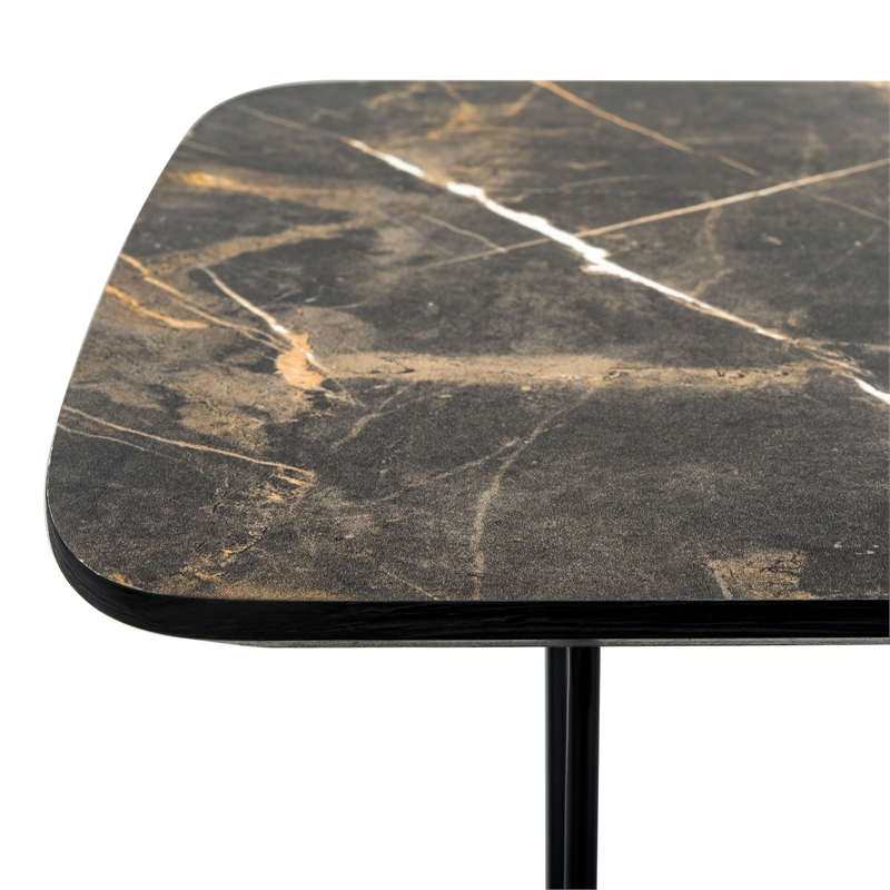 Safavieh Rylee Wood and Metal Rectangle Console Table in Light Brown / Black