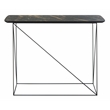 Safavieh Rylee Wood and Metal Rectangle Console Table in Light Brown / Black