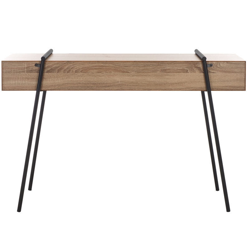 Safavieh Margaux Wood and Metal Console Table in Light Gray / Oak / Black