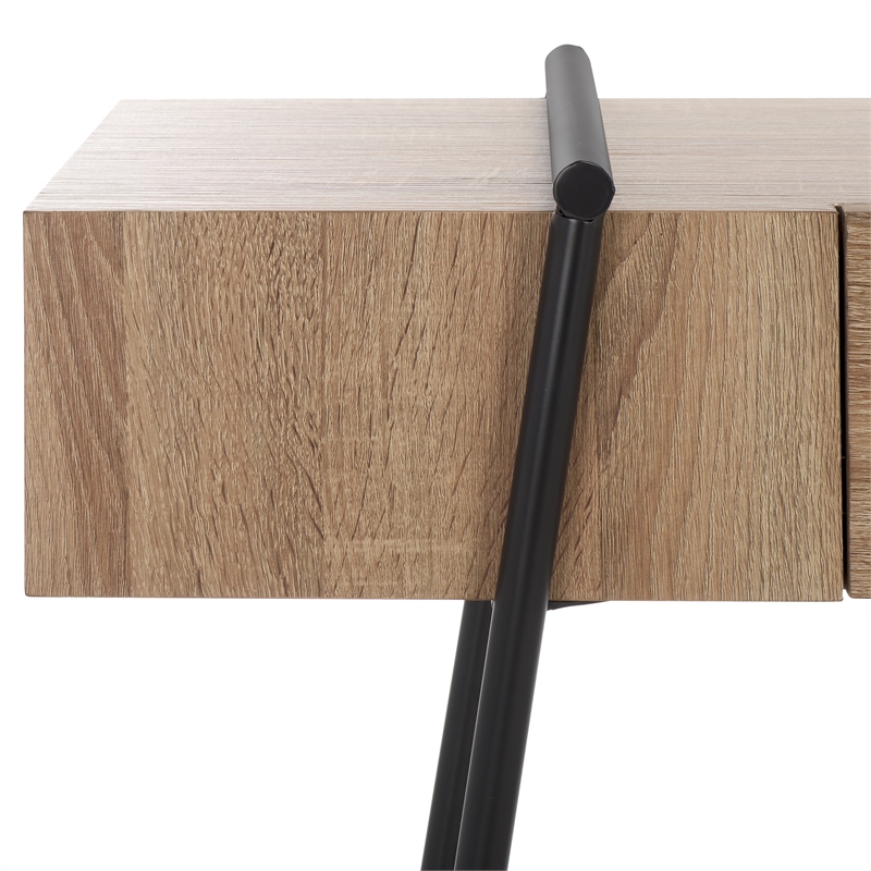 Safavieh Margaux Wood and Metal Console Table in Light Gray / Oak / Black