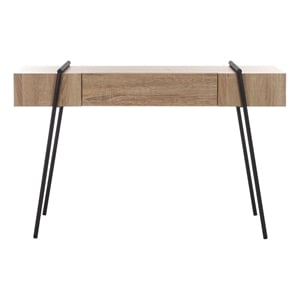 Safavieh Margaux Wood and Metal Console Table in Light Gray / Oak / Black
