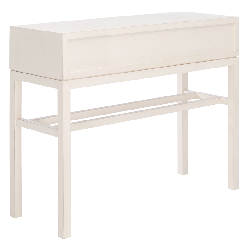Safavieh Ajana Wood and Metal 2 Drawer Console Table in White