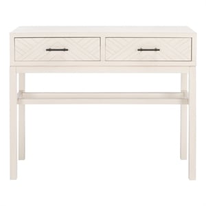 Safavieh Ajana Wood and Metal 2 Drawer Console Table in White