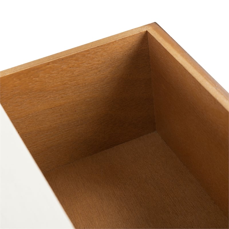 Safavieh Ajana Wood and Metal 2 Drawer Console Table in White / Light Brown