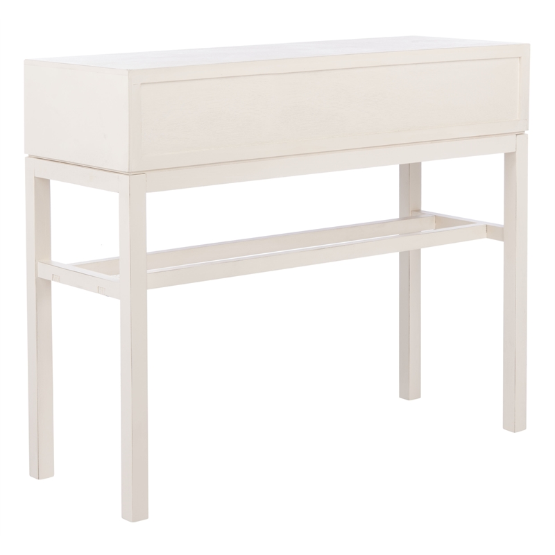 Safavieh Ajana Wood and Metal 2 Drawer Console Table in White / Light Brown