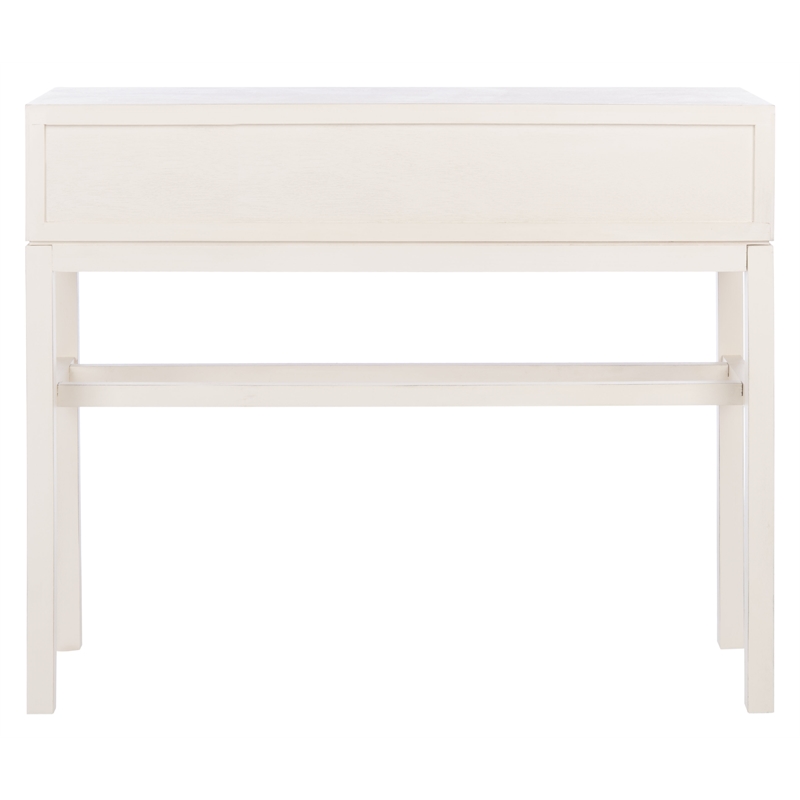 Safavieh Ajana Wood and Metal 2 Drawer Console Table in White / Light Brown