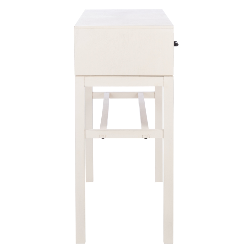 Safavieh Ajana Wood and Metal 2 Drawer Console Table in White / Light Brown