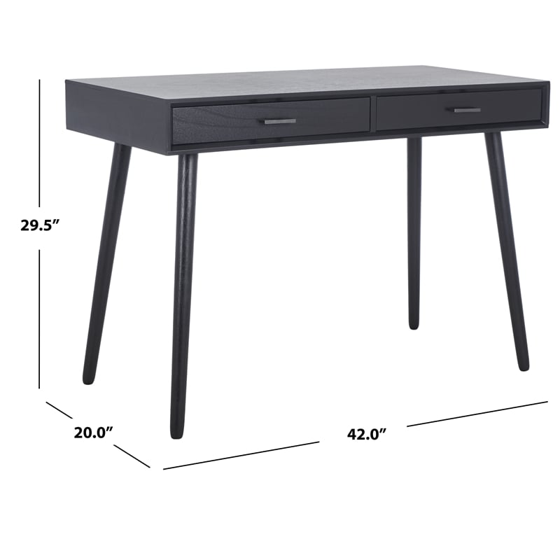 Safavieh O'Dwyer Wood 2 Drawer Desk in Black