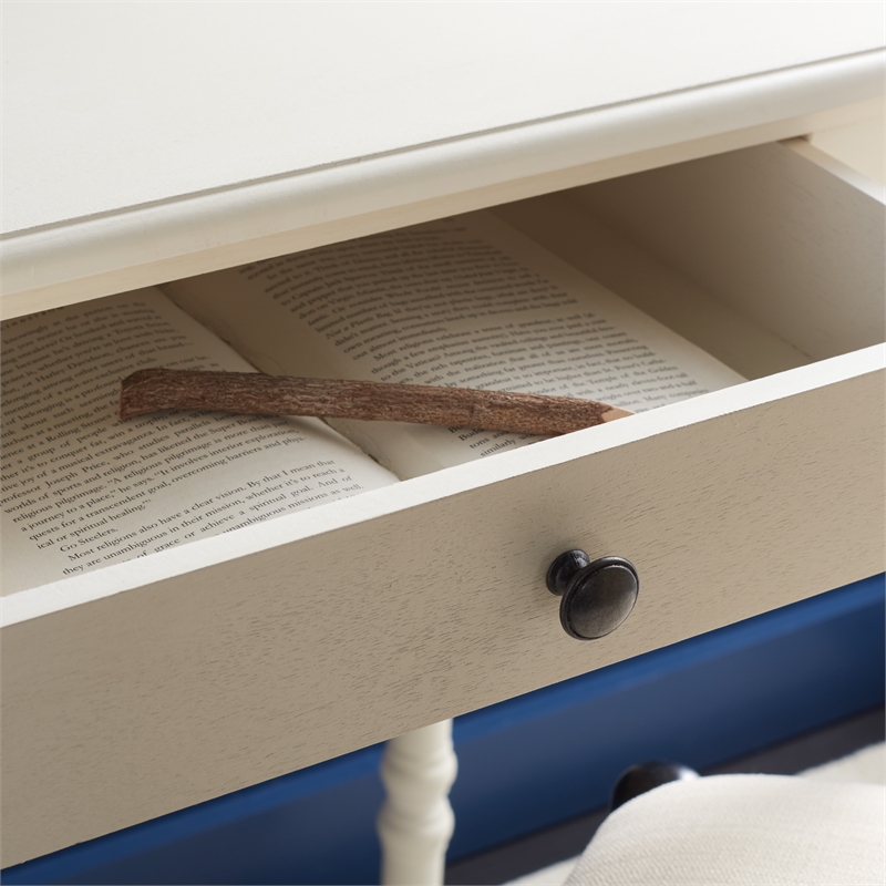 Safavieh Arina Wood and Metal 1 Drawer Desk in White