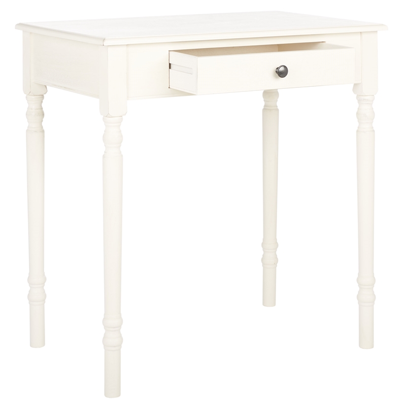 Safavieh Arina Wood and Metal 1 Drawer Desk in White