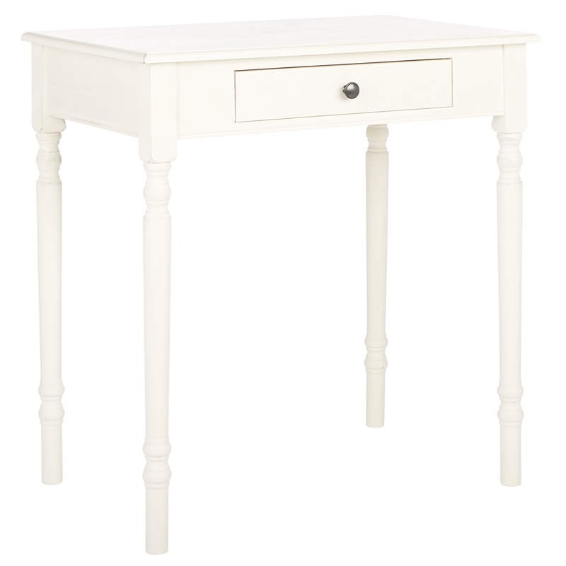 Safavieh Arina Wood and Metal 1 Drawer Desk in White