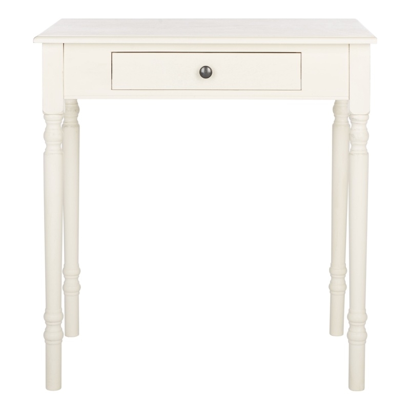 Safavieh Arina Wood and Metal 1 Drawer Desk in White
