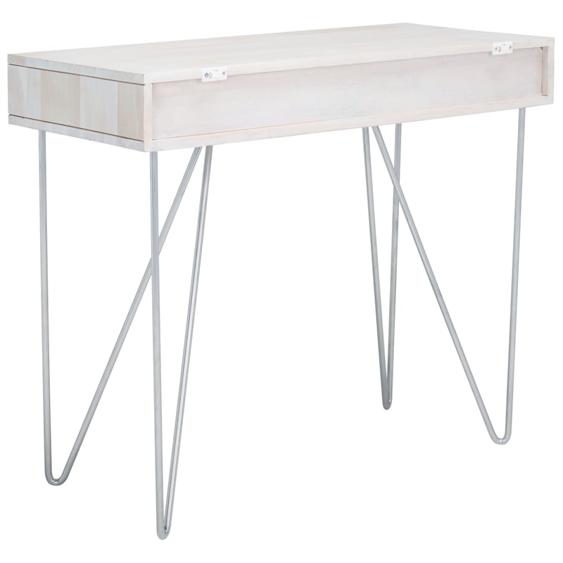Safavieh Raveena Wood and Iron Desk in White / Silver