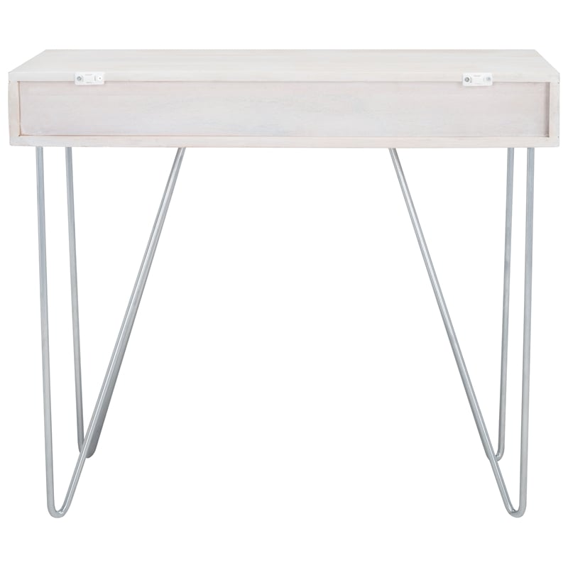 Safavieh Raveena Wood and Iron Desk in White / Silver