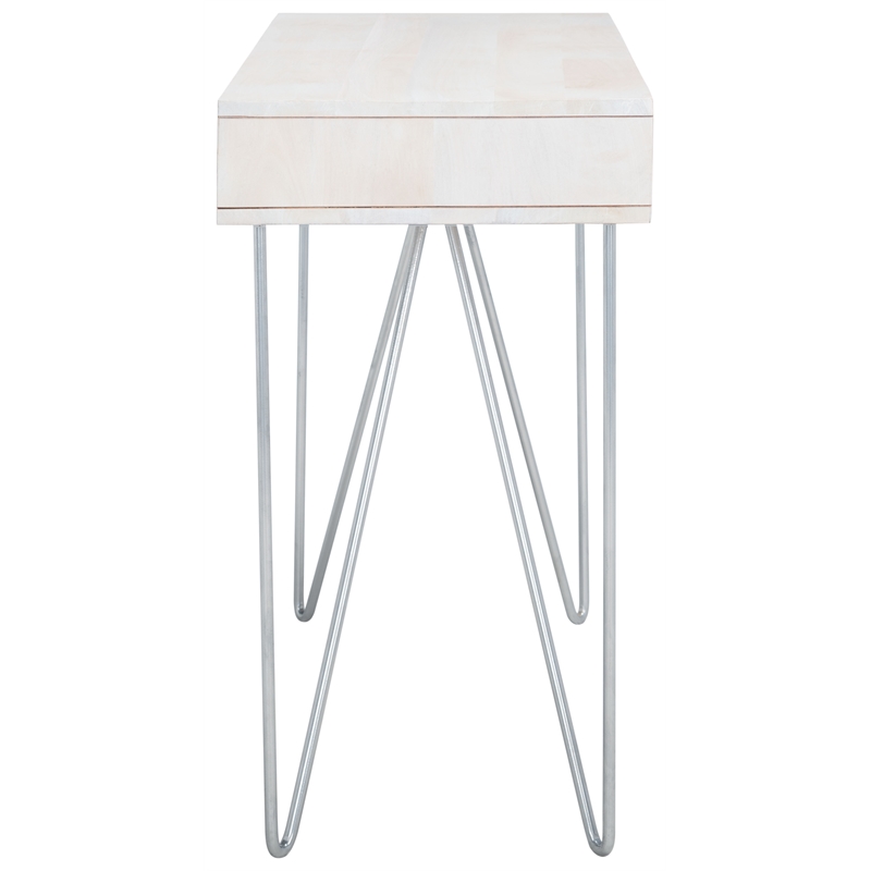 Safavieh Raveena Wood and Iron Desk in White / Silver