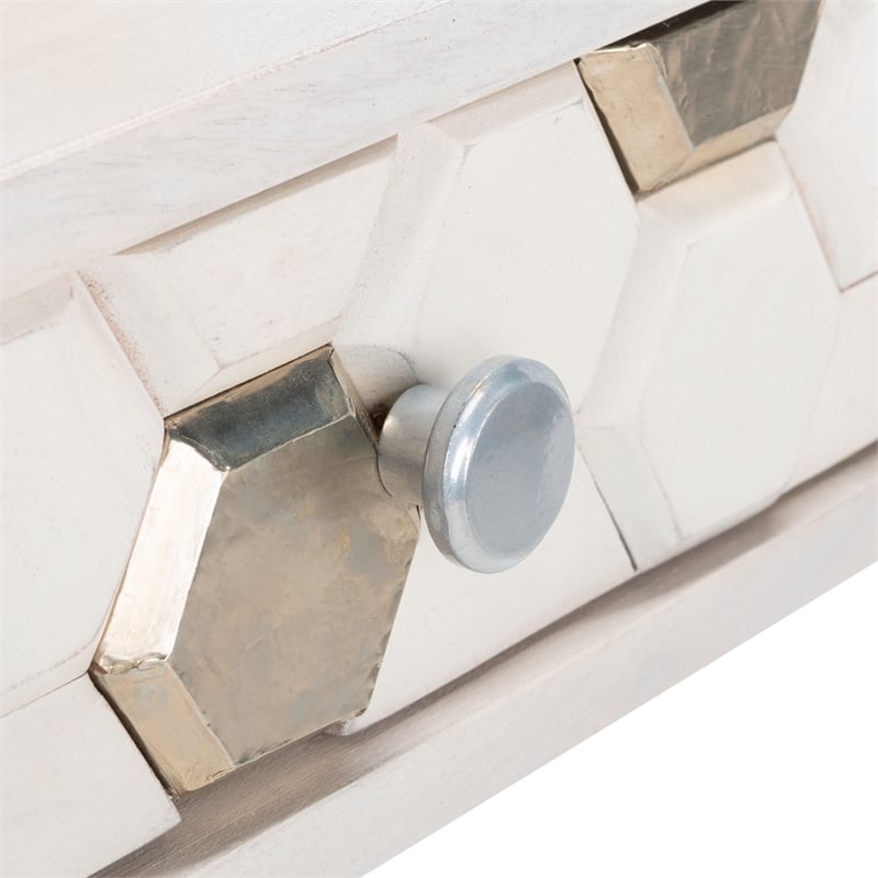 Safavieh Raveena Wood and Iron Desk in White / Silver