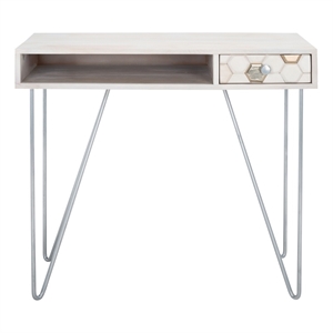 Safavieh Raveena Wood and Iron Desk in White / Silver