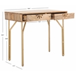 Safavieh Lily Wood and Metal 2 Drawer Desk in Natural / Brass