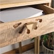 Safavieh Lily Wood and Metal 2 Drawer Desk in Natural / Brass