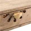 Safavieh Lily Wood and Metal 2 Drawer Desk in Natural / Brass