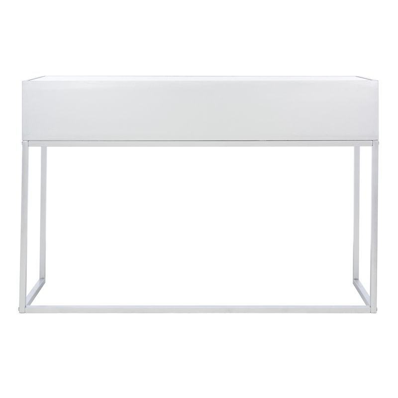 Safavieh Aster Wood and Iron 2 Drawer Mirrored Desk in Silver / Mirror