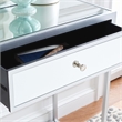 Safavieh Aster Wood and Iron 2 Drawer Mirrored Desk in Silver / Mirror
