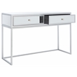 Safavieh Aster Wood and Iron 2 Drawer Mirrored Desk in Silver / Mirror