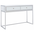 Safavieh Aster Wood and Iron 2 Drawer Mirrored Desk in Silver / Mirror