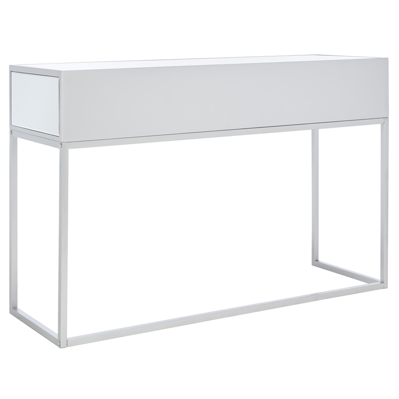 Safavieh Aster Wood and Iron 2 Drawer Mirrored Desk in Silver / Mirror