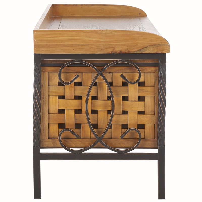 Safavieh Isaac Wood Storage Bench in Oak