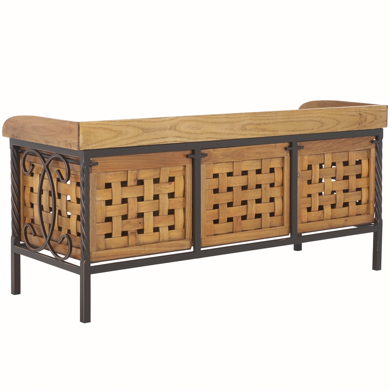 Safavieh Isaac Wood Storage Bench in Oak