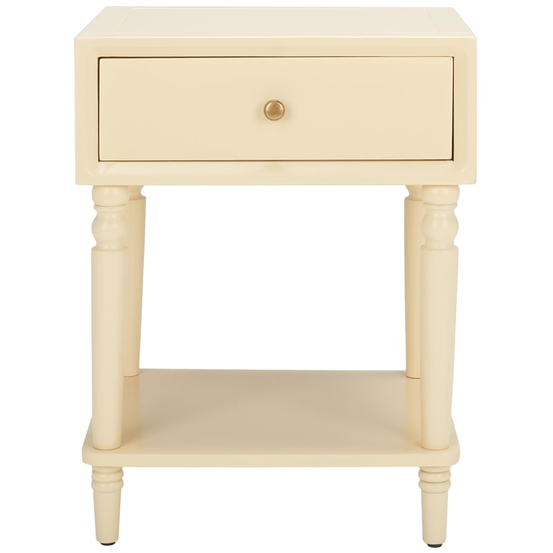 Safavieh Siobhan Wood and Metal Accent Table With Storage Drawer  in Vanilla