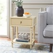 Safavieh Siobhan Wood and Metal Accent Table With Storage Drawer  in Vanilla