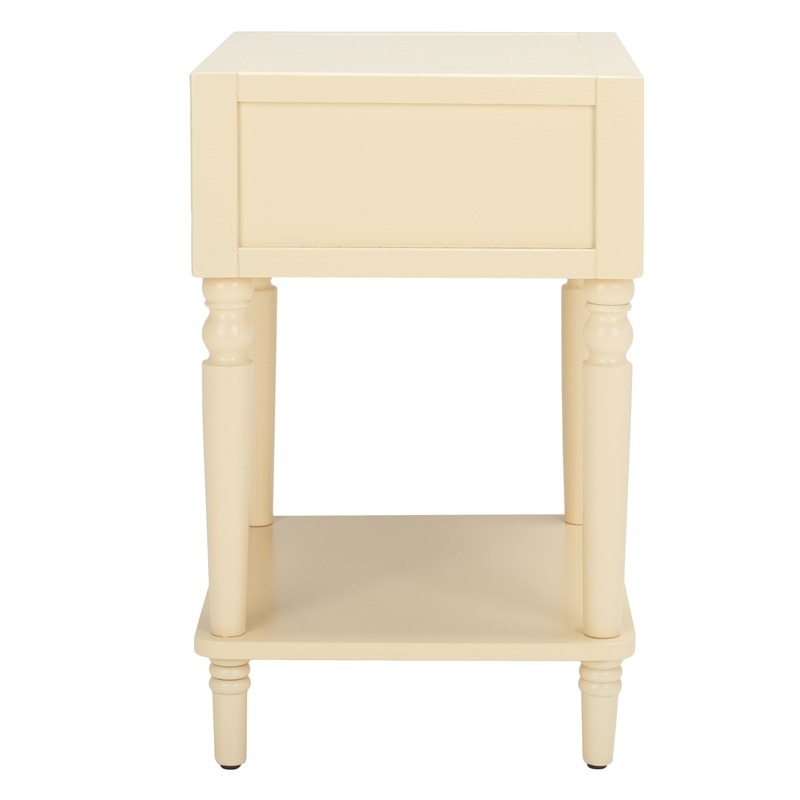 Safavieh Siobhan Wood and Metal Accent Table With Storage Drawer  in Vanilla