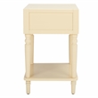 Safavieh Siobhan Wood and Metal Accent Table With Storage Drawer  in Vanilla