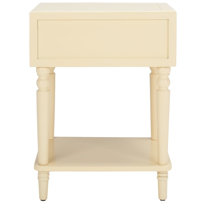 Safavieh Siobhan Wood and Metal Accent Table With Storage Drawer  in Vanilla