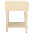 Safavieh Siobhan Wood and Metal Accent Table With Storage Drawer  in Vanilla