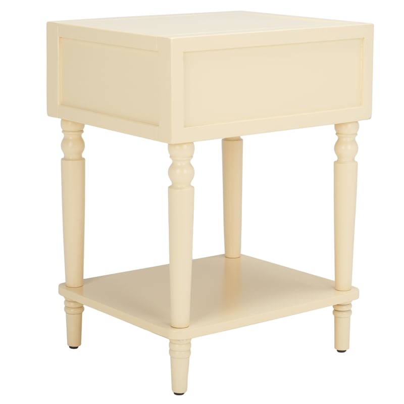 Safavieh Siobhan Wood and Metal Accent Table With Storage Drawer  in Vanilla