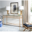 Safavieh Baumgarten Iron and Tempered Glass Console Table in Gold
