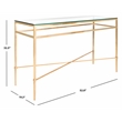 Safavieh Baumgarten Iron and Tempered Glass Console Table in Gold
