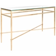 Safavieh Baumgarten Iron and Tempered Glass Console Table in Gold