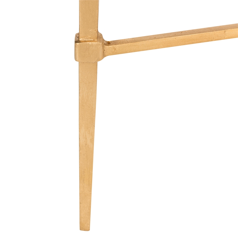 Safavieh Baumgarten Iron and Tempered Glass Console Table in Gold