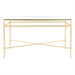 Safavieh Baumgarten Iron and Tempered Glass Console Table in Gold