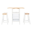 Safavieh Casey Wood 3 Piece Drop Leaf Pub Set in Natural / White