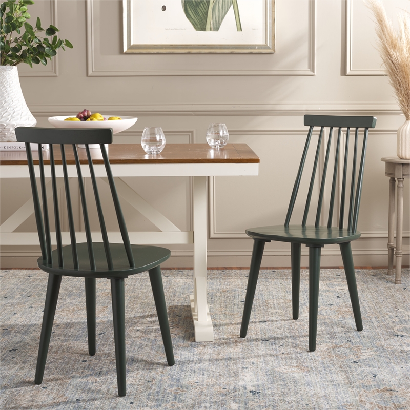 Safavieh Burris Wood Side Chair in Green
