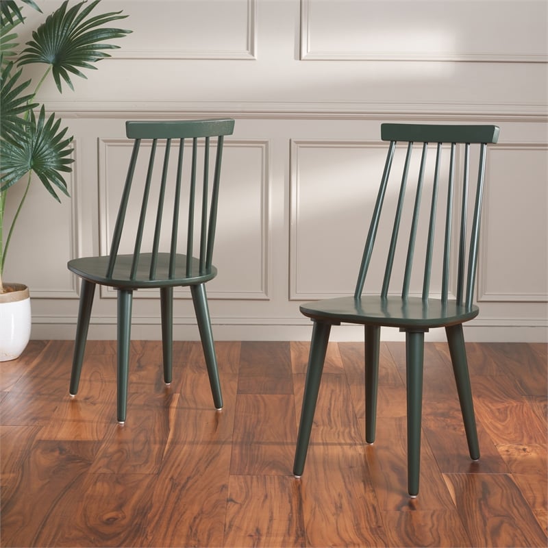 Safavieh Burris Wood Side Chair in Green