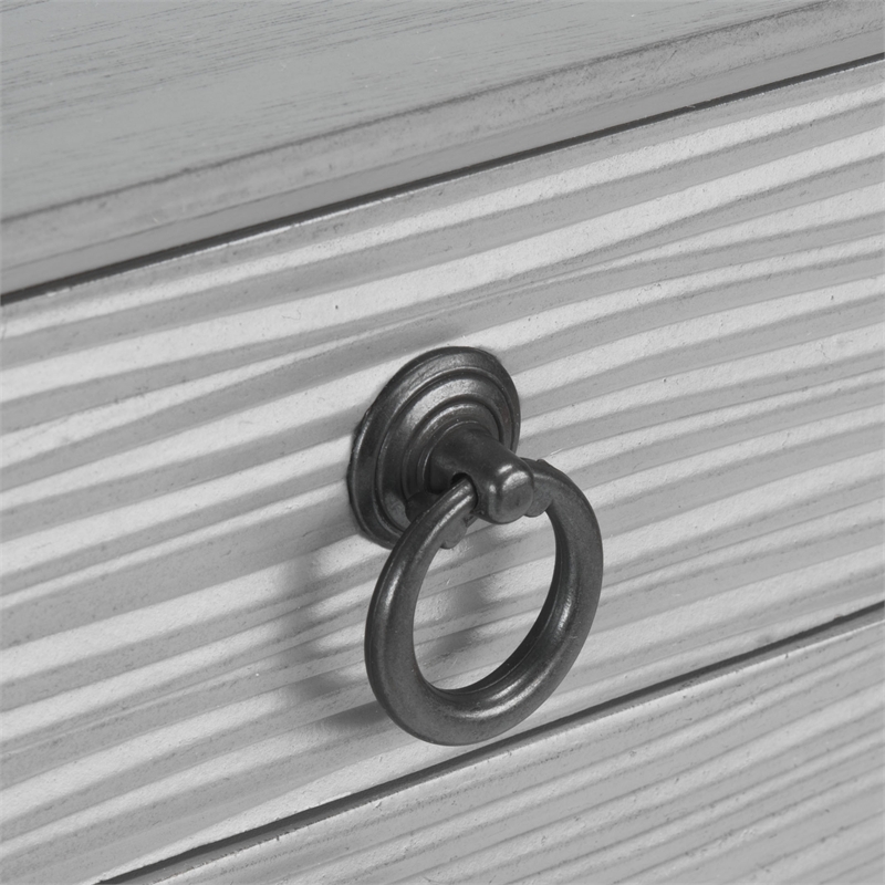 Safavieh Aliyah Wood and Metal 4 Drawer Console Table in Gray